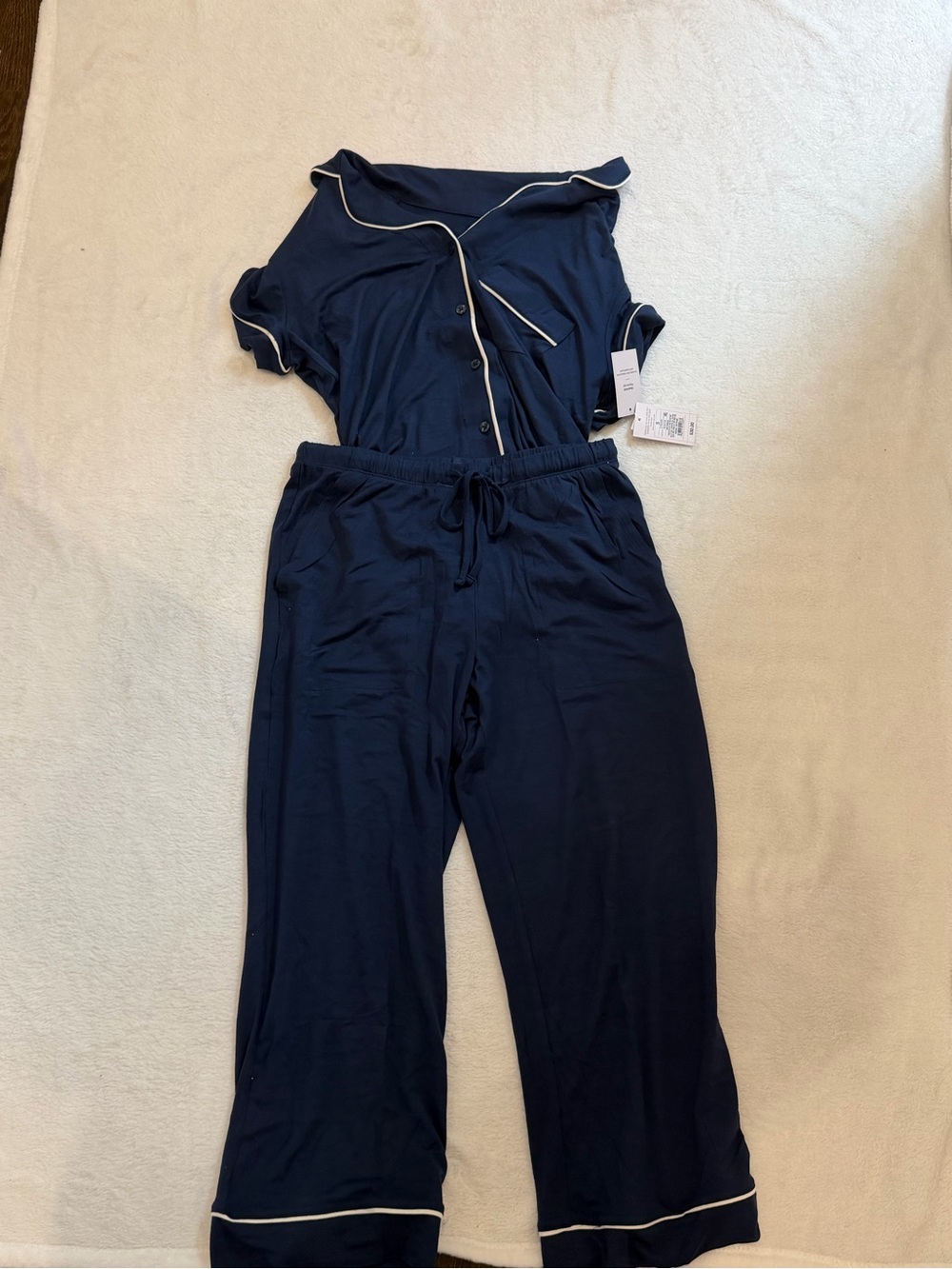 Auden Cloud Knit Navy Pajama Set Size S NWT